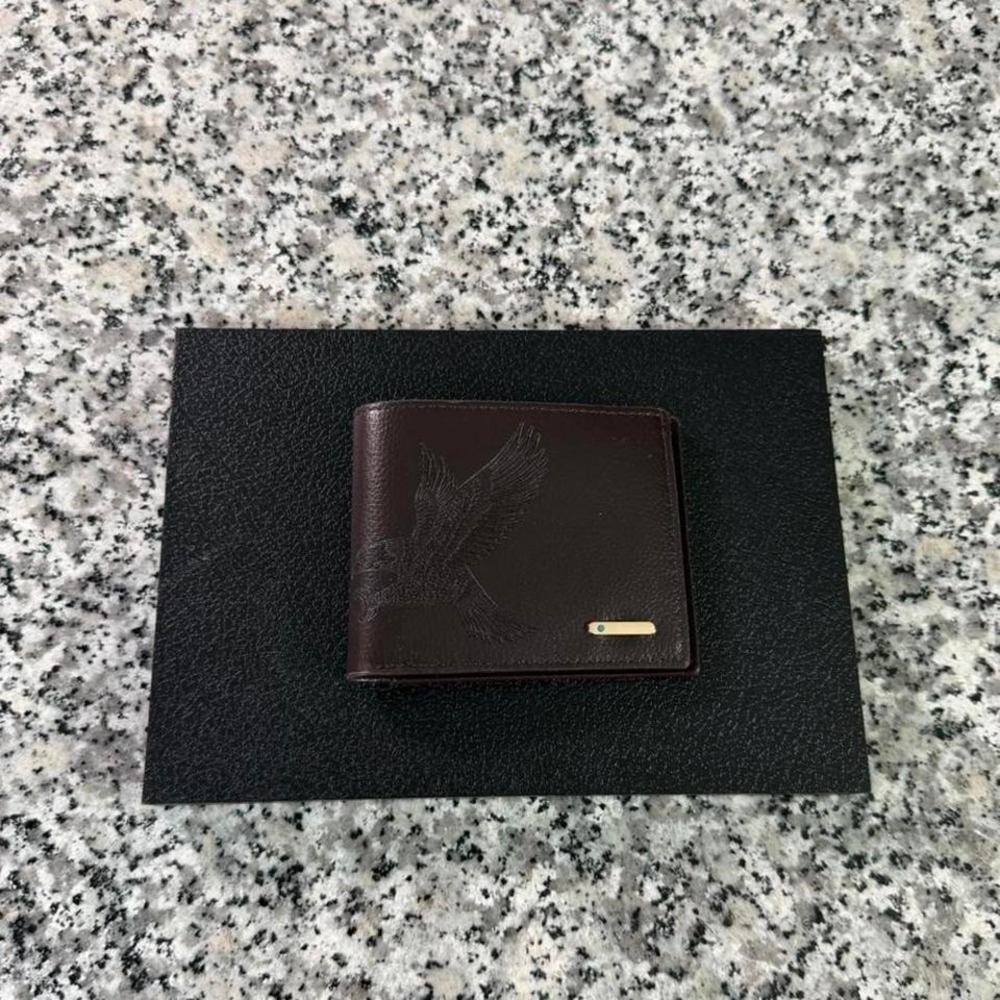 Dark Brown Eagle‎ Y2k USA Graphic Leather Wallet Brand New